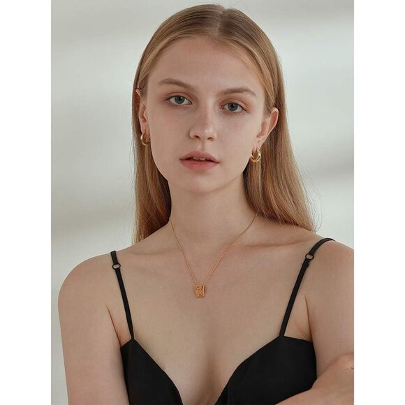 Chunky Gold Hoop Earrings for Women Hypoallergenic Minimalist Jewelry Gift - Picture 2 of 7